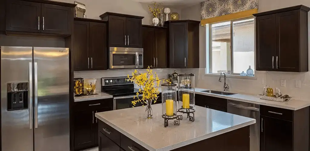 Cabinet painting results with freshly painted kitchen cabinets in Sarasota, FL