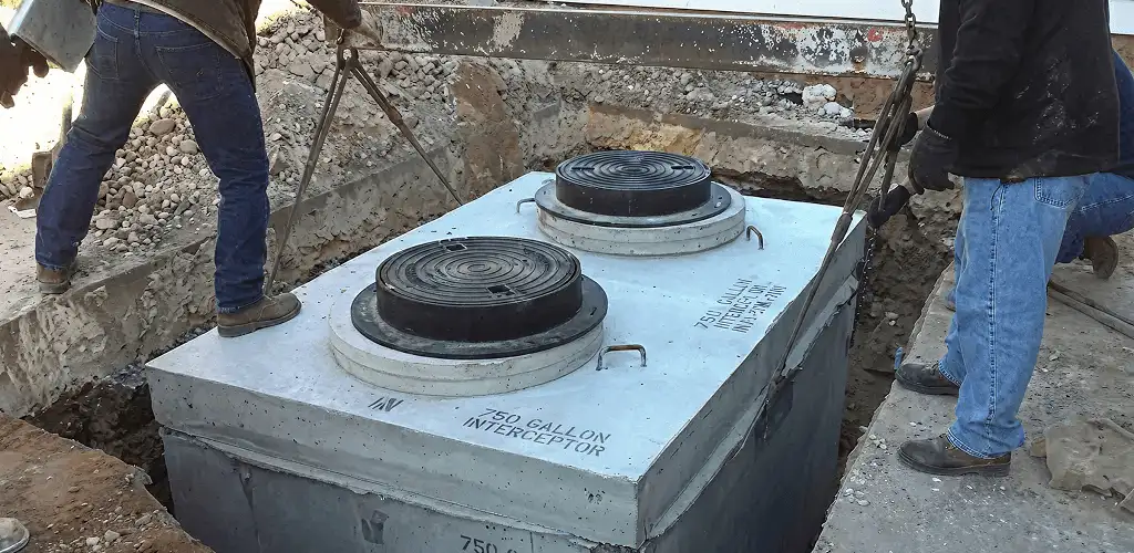 Grease trap installation for a commercial property drainage system in Sarasota, FL