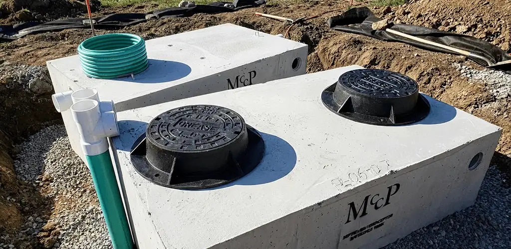 Grease trap installation unit set in place for drainage protection in Sarasota, FL